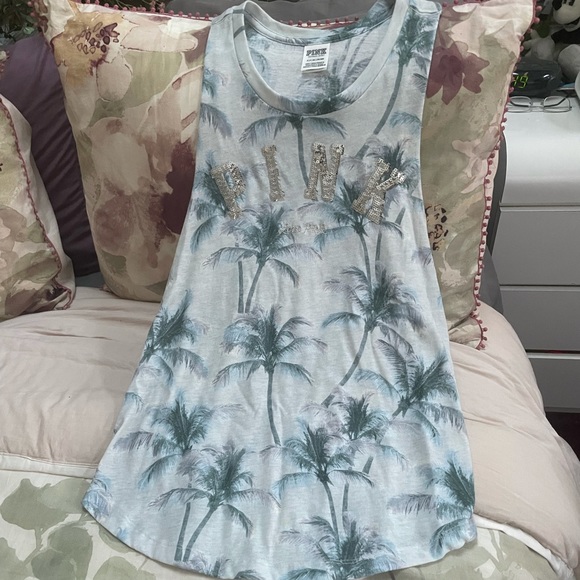 Victoria’s Secret pink floral Bling Tank  top - Picture 1 of 3